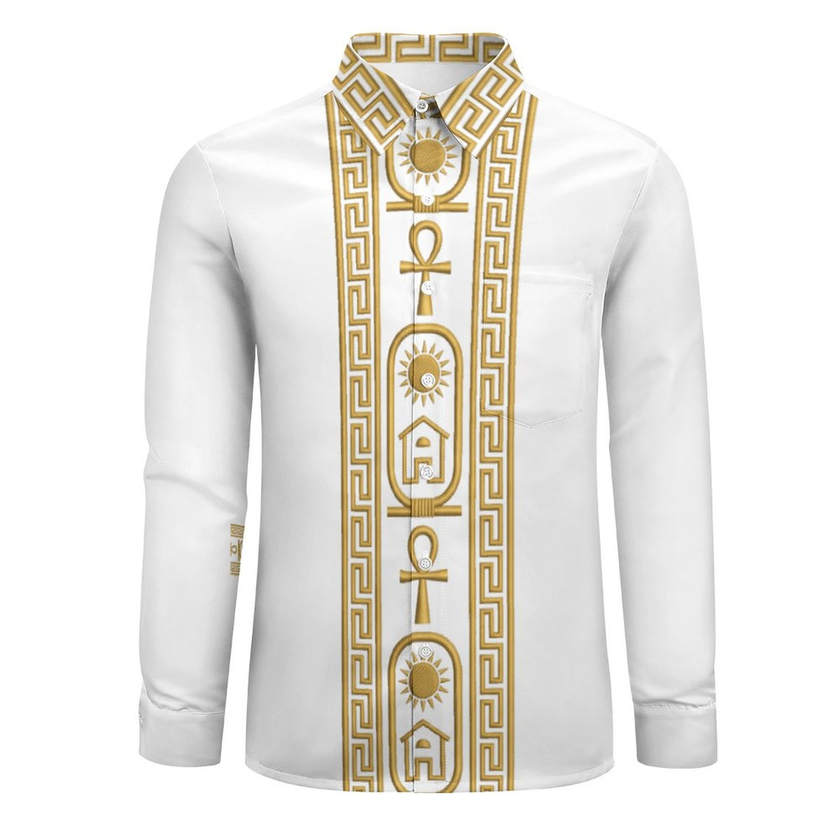 The Pharaoh Gilded Placket Linen-Touch Tunic