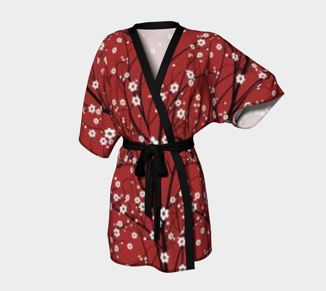 Cherry Blossom Silky Knit Short Robe