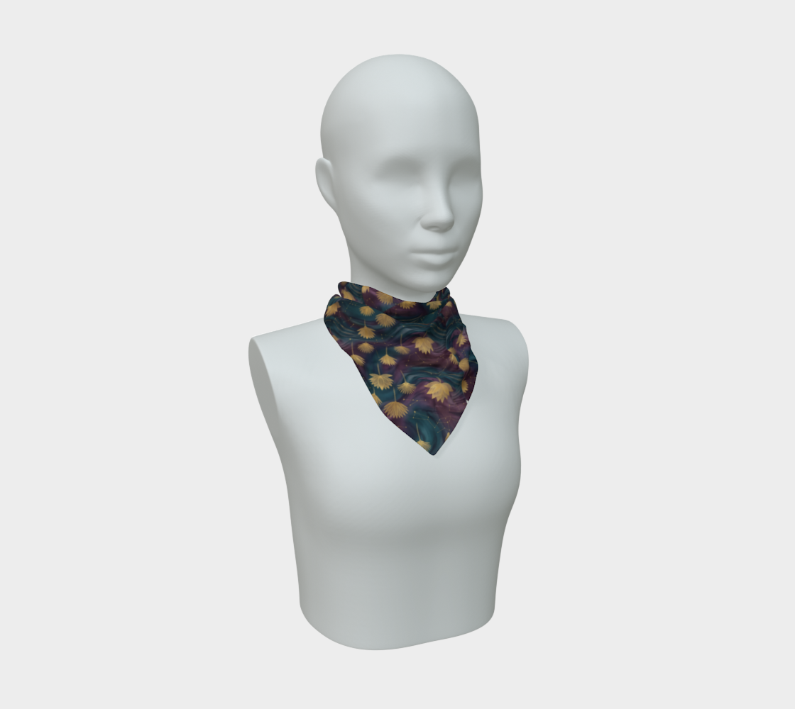 The Saphire Sacred Lotus Silk-Touch Scarf
