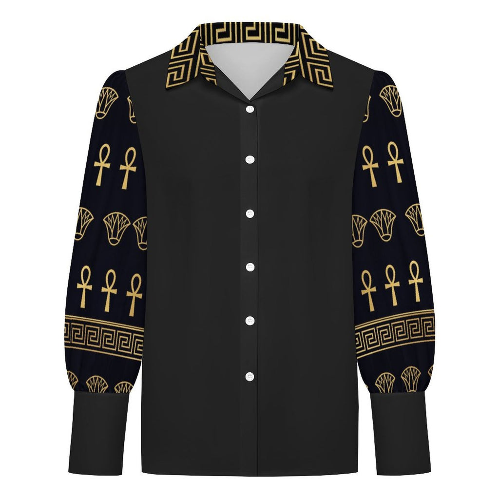 The Empress Gold Adorned Satin Blouse