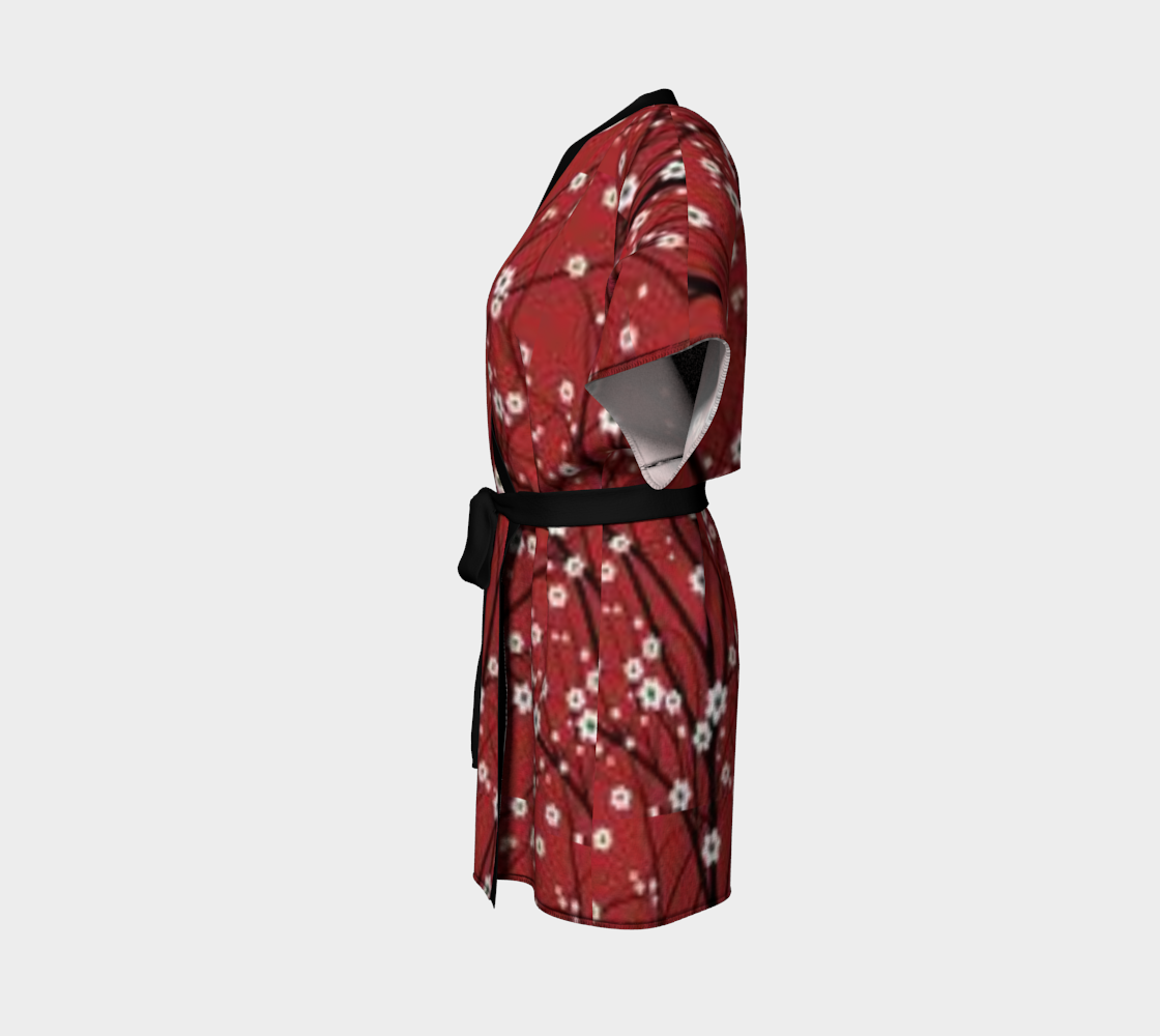 Cherry Blossom Silky Knit Short Robe