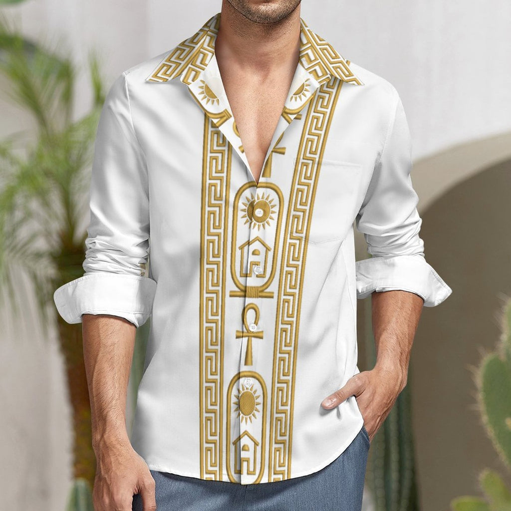 The Pharaoh Gilded Placket Linen-Touch Tunic