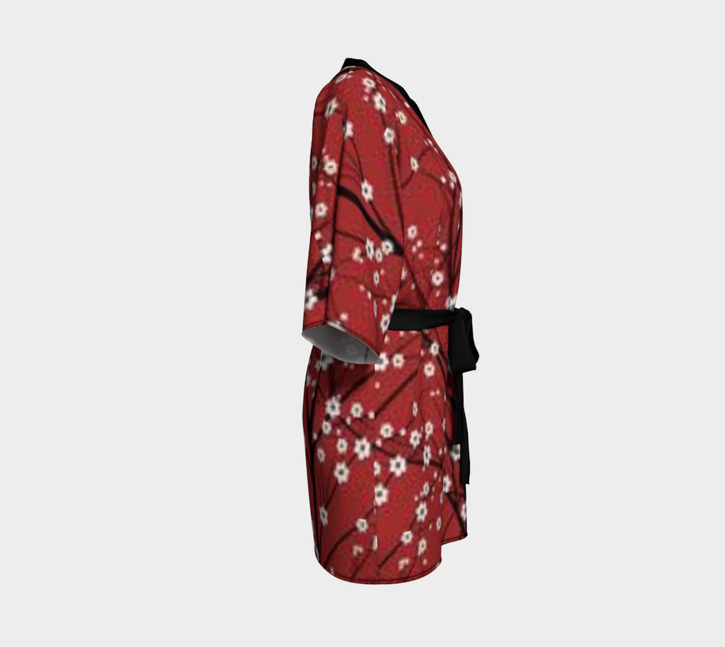 Cherry Blossom Silky Knit Short Robe