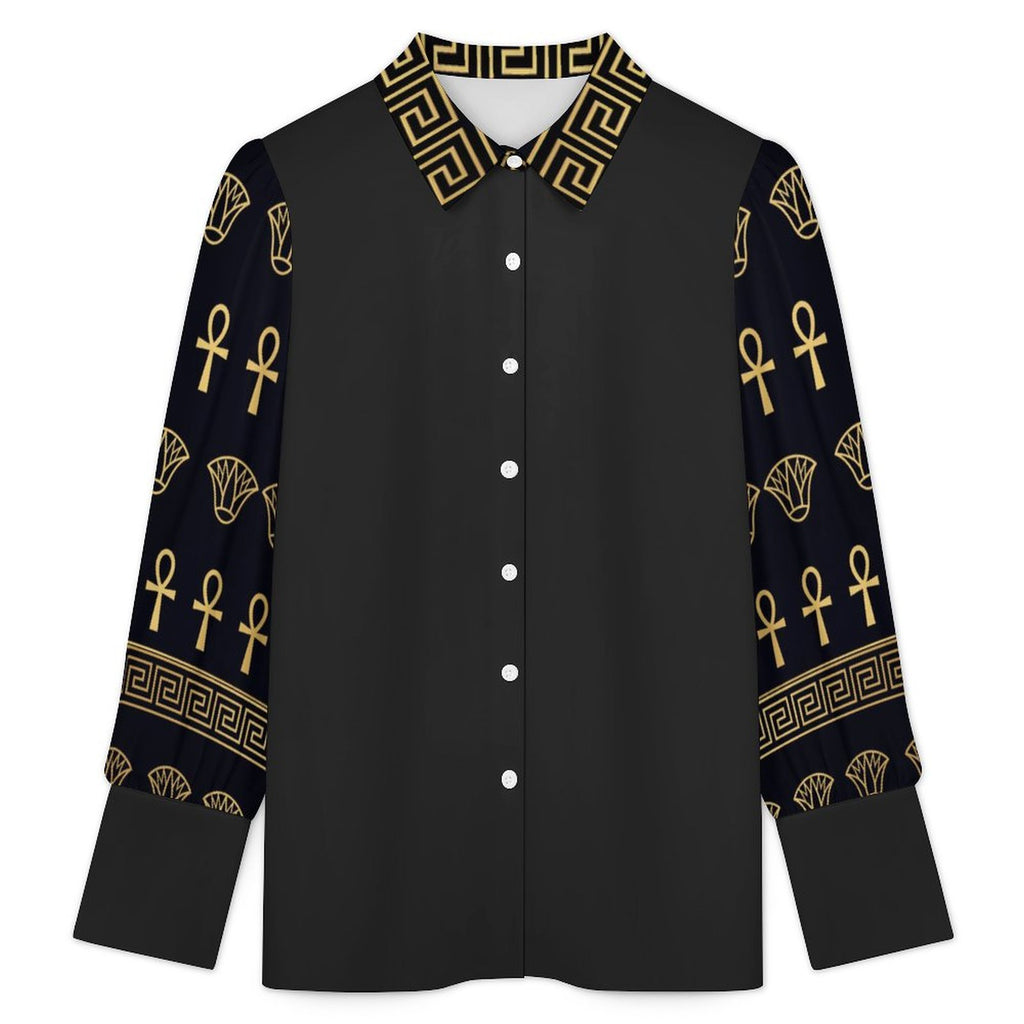 The Empress Gold Adorned Satin Blouse