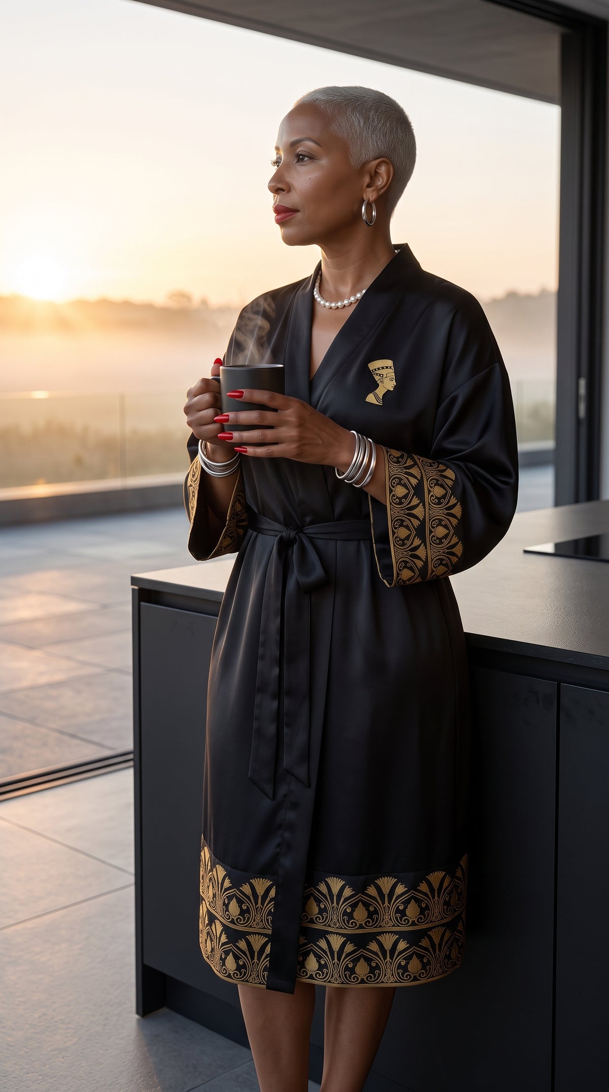 The Empress Silk Twill Peignoir Robe